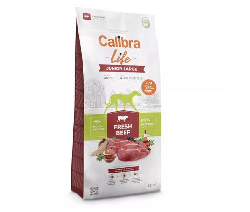 [E016231] Calibra Dog Life Junior Large Fresh Beef 12kg