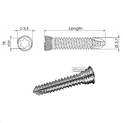 [E004602] Locking Star Screw 2.7/38mm