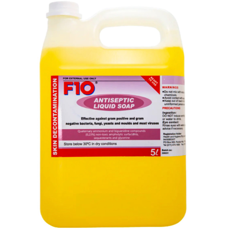 [E000395] F10 Antiseptic Liquid Soap without pump 5 L