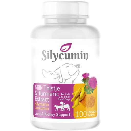 [E009981] Bio PetActive Silycumin Milk Thistle and Turmeric Extract 100tabs for Cats and Small Breed dogs