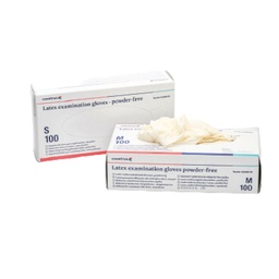 [E010363] Latex examination gloves powder-free, L, white, 100/bx