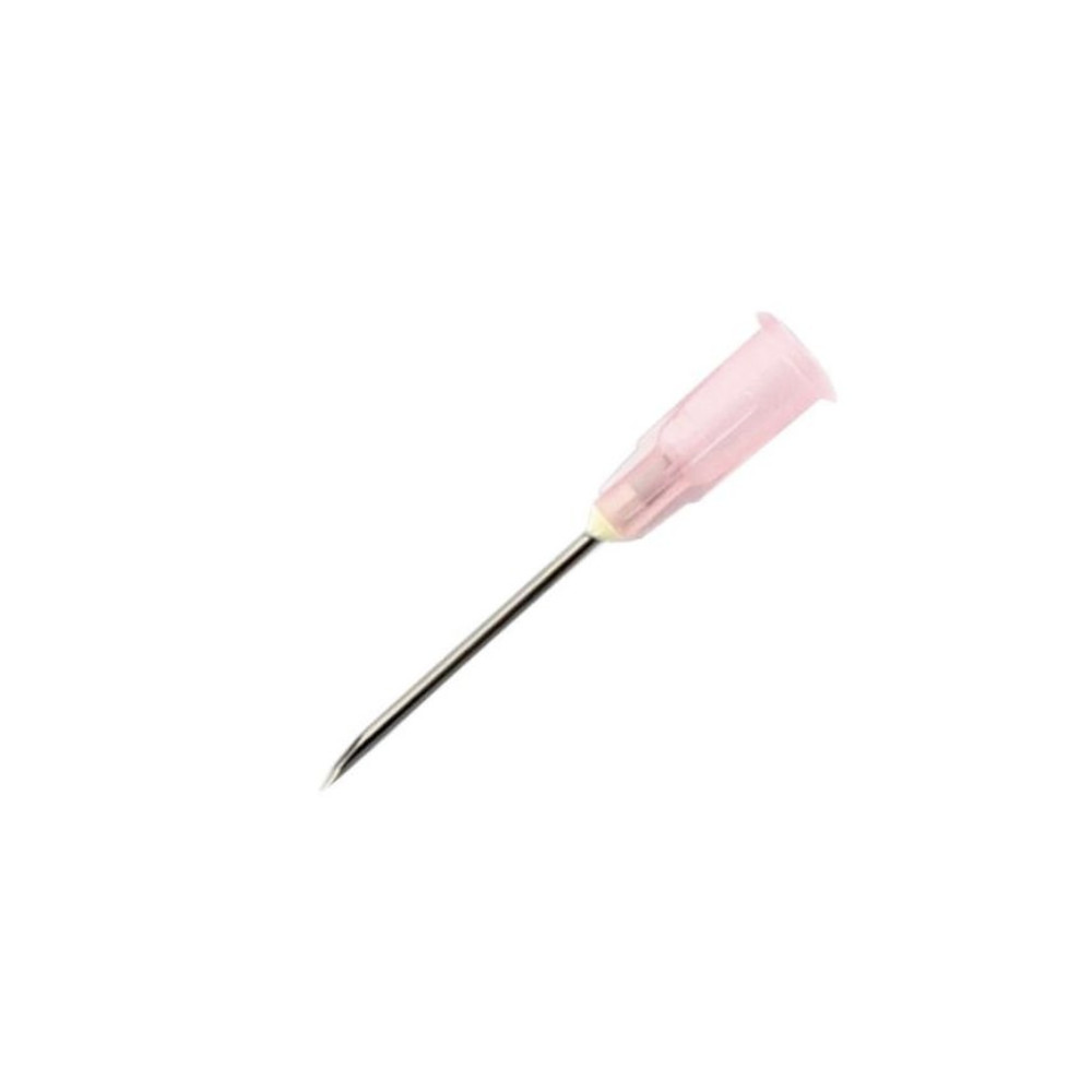 Hypodermic Needle, RW, Long bevel, Luerlock, 18G Pink 100's