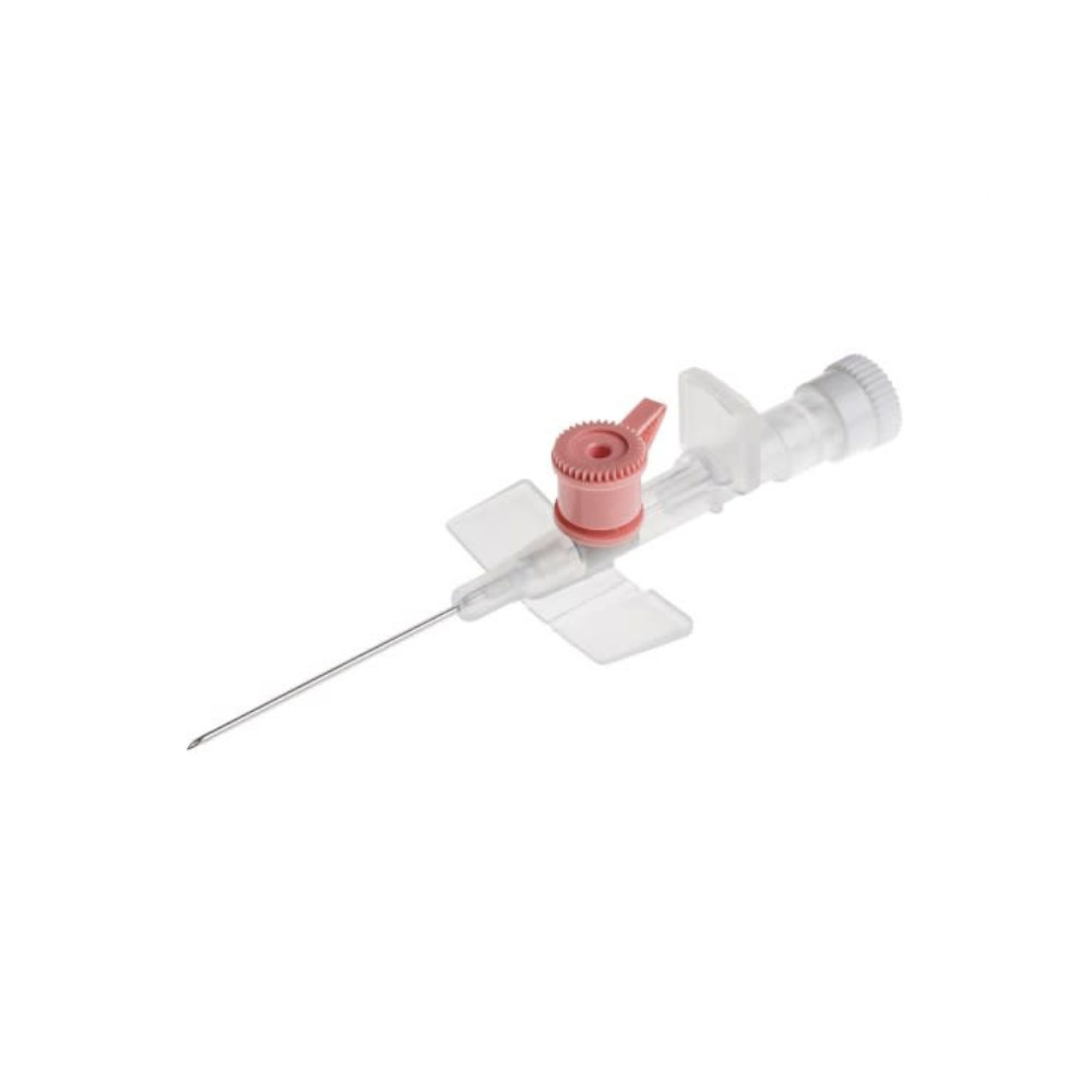 I.V. catheter with injection port and wings - G20, 32mm, 10mm, rose, 50's