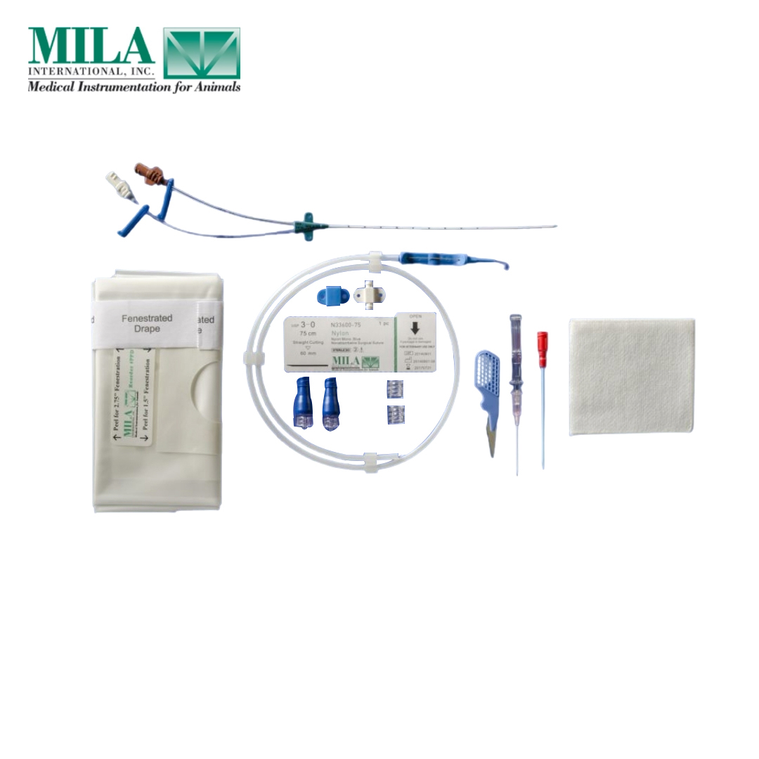 Long Term MILACATH - 7Fr x 20cm (8in) with a 14Ga & 18Ga lumen, 18Ga catheter introducer