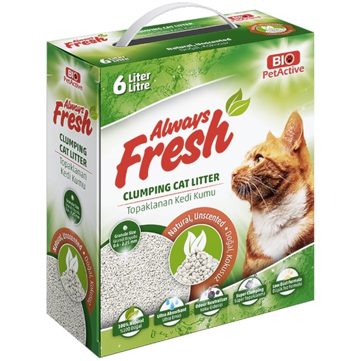 [E010769] Bio PetActive Always Fresh Unscented Extra Clumping Cat Litter 6 Liters