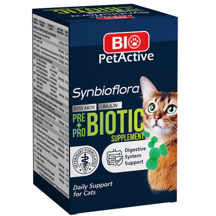 Bio PetActive Synbioflora Pre+Probiotics for Cats 60chewable tablets