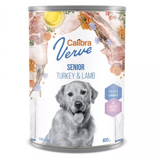 [E013391] Calibra Dog Verve GF can Senior Turkey & Lamb 400g