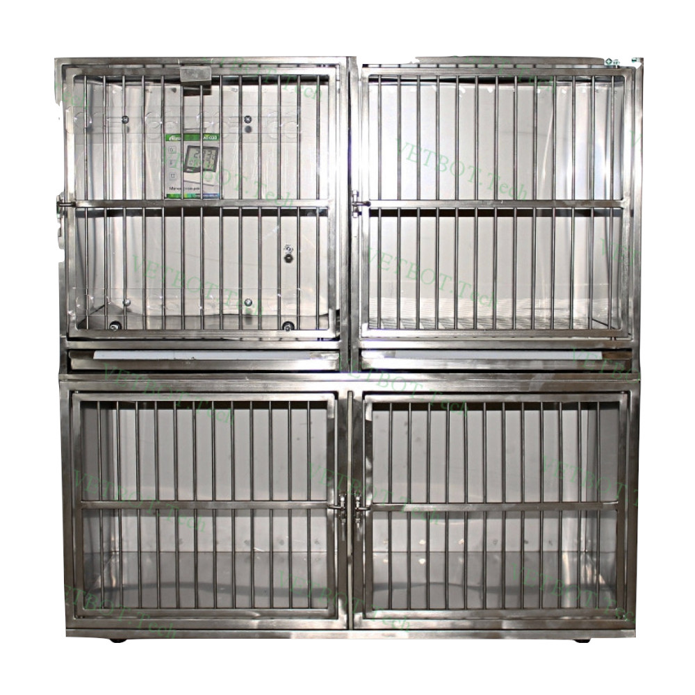 Module of 4 Stainless Steel Cages w/ Oxygenation Chamber 200x600x(1100)1260h mm