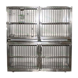 [E013648] Module of 4 Stainless Steel Cages w/ Oxygenation Chamber 200x600x(1100)1260h mm
