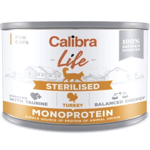 [E013771] Calibra Cat Life Can Sterilised Turkey 200g