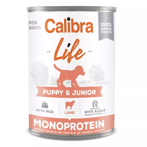 [E013886] Calibra Dog Life Can Puppy & Junior Lamb & Rice 400g