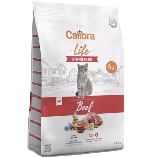 [E013990] Calibra Cat Life Sterilised Beef 1,5kg