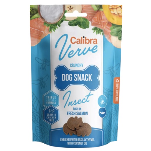 [E014002] Calibra Dog Verve Crunchy Sn. Insect&Fresh Salmon 150g