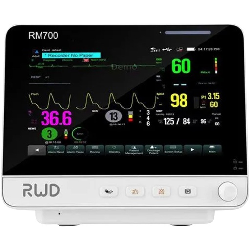 [E014683] Veterinary Monitor w/EtCO2 (Sidestream), SpO2, ECG, Resp, HR, NIBP & Temp