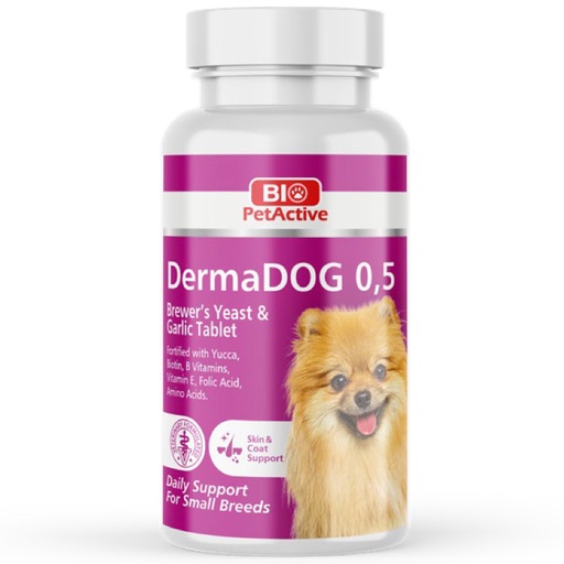 [E015105] Bio PetActive Dermadog 0.5 Small Breed Garlic and Brewers Yeast Tablet 60 tabs