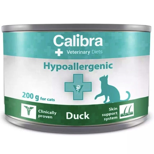 [E015149] Calibra VD Cans Cat Hypoallergenic Duck 200g