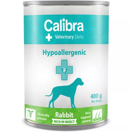 [E015211] Calibra VD Cans Dog Hypoallergenic Rabbit & Insect 400g