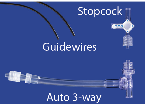 [E016384] Accessory Kit for BE Tubes - includes 2 nitinol guidewires, auto 3-way and stopcock