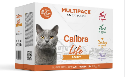 [E017811] Calibra Cat Life Pouch Adult Multipack 12x85g