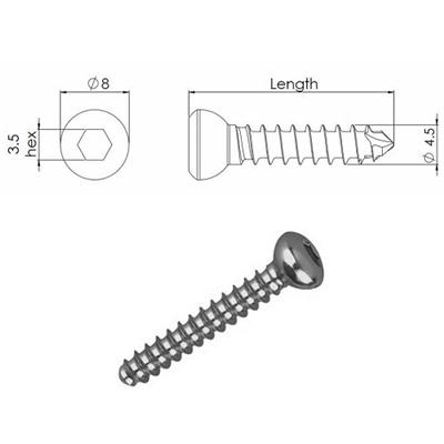 [E004104] Csst Self Tapping Hex Screw 4.5 38mm Ss