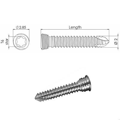 [E004206] Locking Star Screw 2.0/10mm