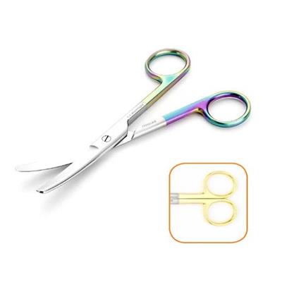 [E004460] VI Dressing Scissors Serrated Blunt/Blunt Cvd  5" Gold