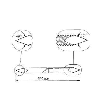 [E004779] Bone Pin Screw End 5/32 4.0mm Diam 300mm Long