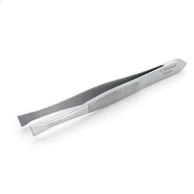 [E005078] Epilation Forceps Square Jaws Plain 9Cm 3.5"