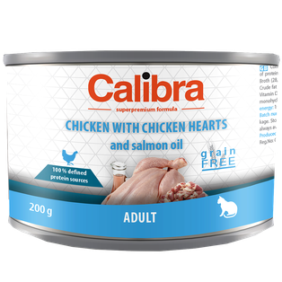 Calibra Sp Cans Cat Adult With Chicken Hearts And Salmon Oil  200g